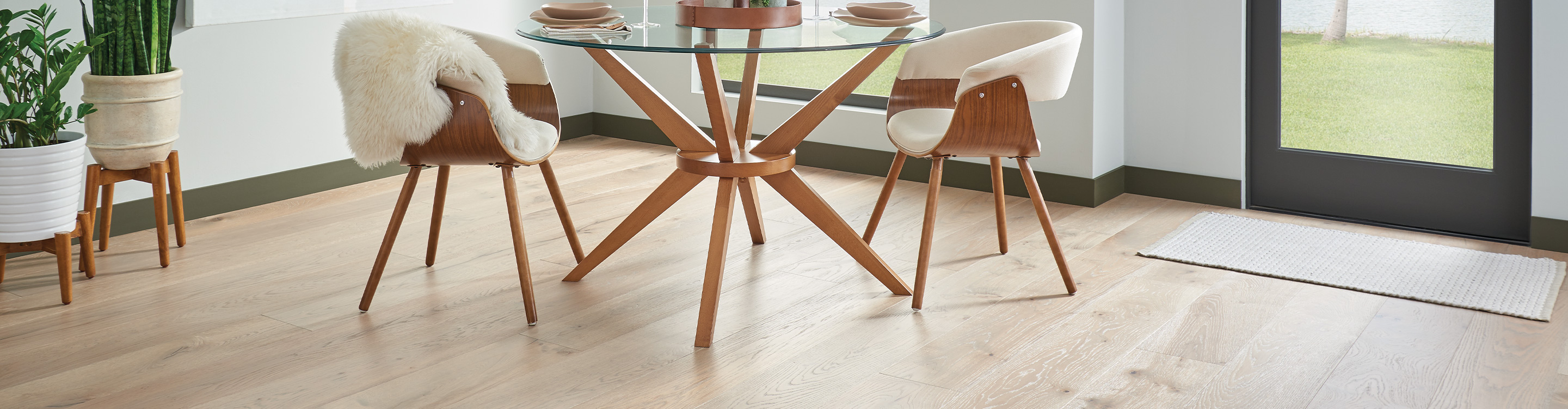 hardwood flooring in kitchen dining area